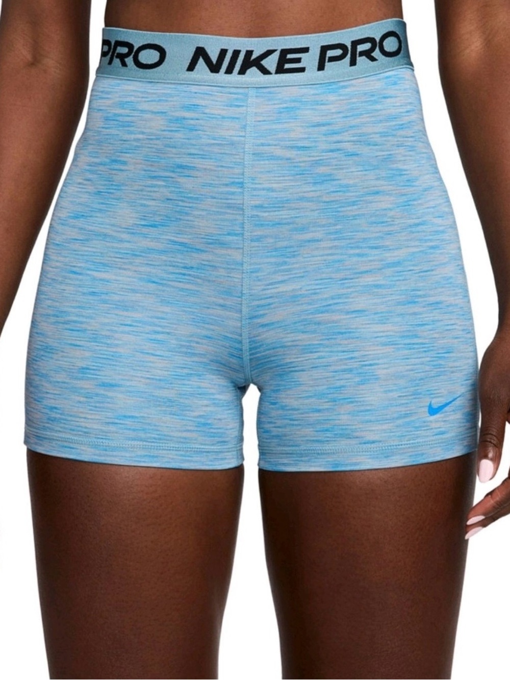 Nike Pro 3” high rise!! Heathered Light Blue Bike Shorts